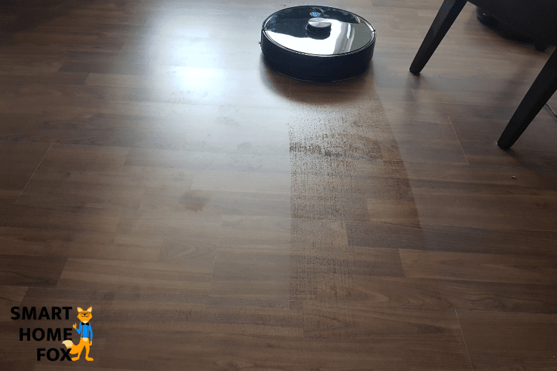 Proscenic M7 Pro mops the laminate floor home office